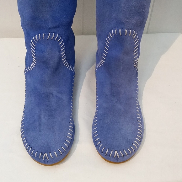 ZigiNY LEATHER High Boots Sky Blue or Chocolate Brown| 8 US - Picture 3 of 13